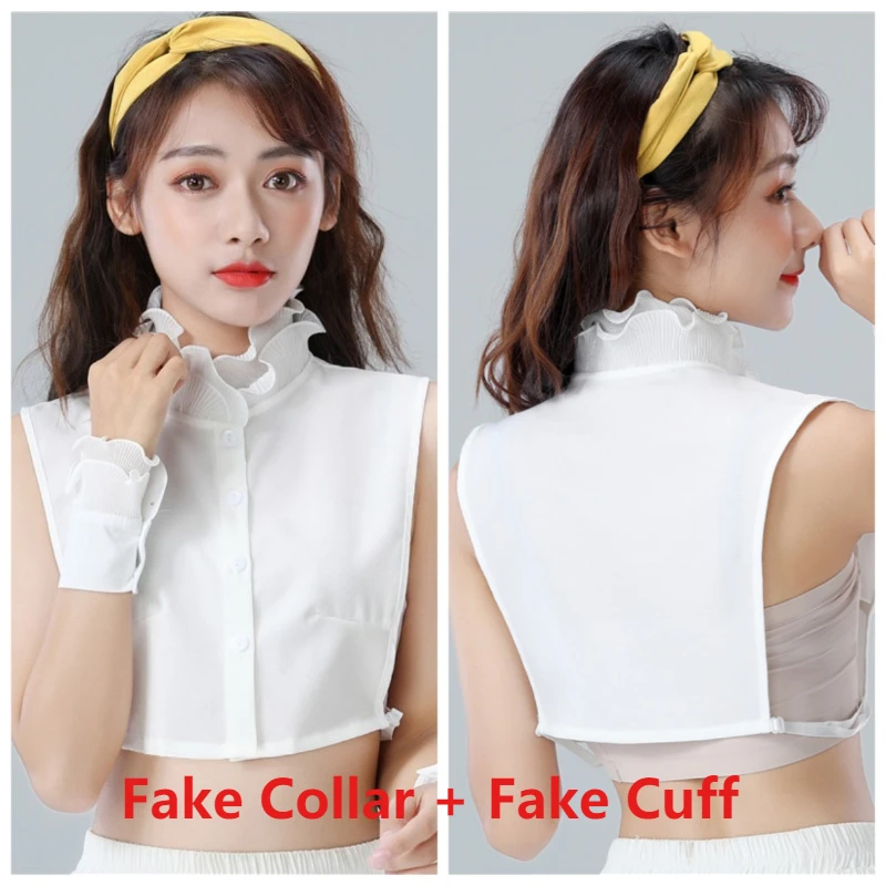 Mens Fashion Summer - Ruffle Stand Fake Collar + Fake