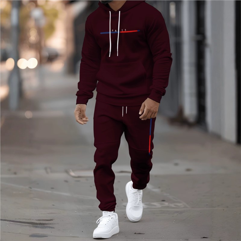 Mens Fashion Clothes - Men's Tracksuit Hoodies Trousers 2PCS Suit