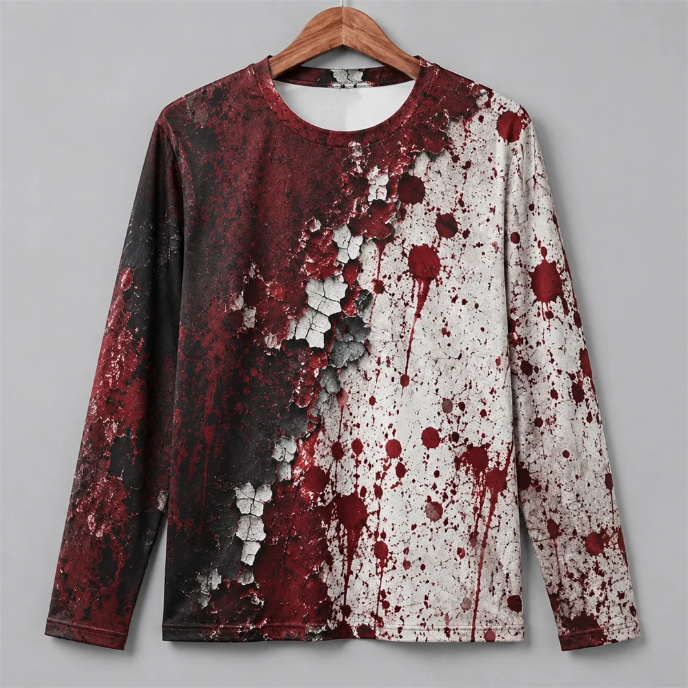 3D Print Horror Red Blood Stai - огляд і ціна Men'S Fashion T Shirts