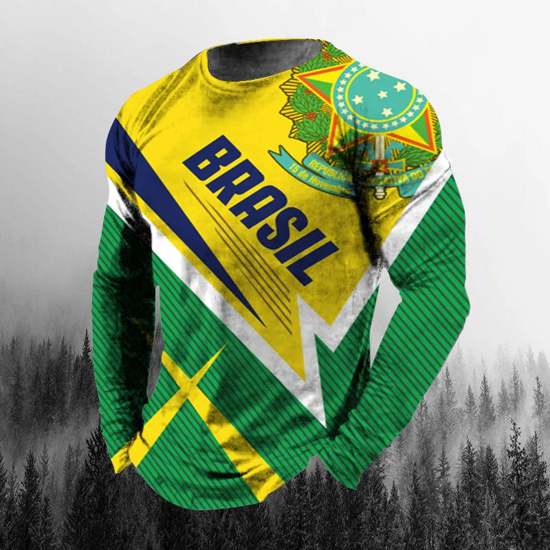 Vintage Brazilian Flag 3D Prin - огляд і ціна Men'S Fashion T Shirts