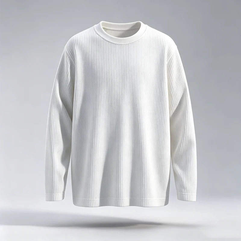 Men Vertical Ribbed Crew Neck  - огляд і ціна Men'S Fashion T Shirts
